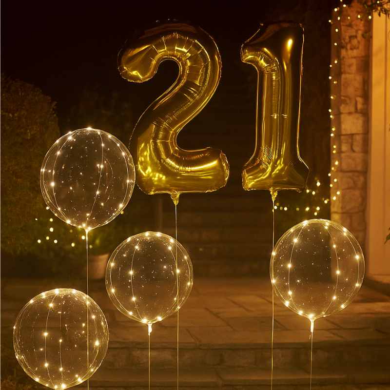 Globo Burbuja Transparente con Luces LED Blancas 45 cm - NAROSA SWEET PARTY