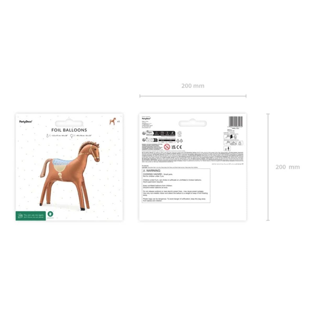 Globo Foil Caballo de Pie 90x90 cm – Reutilizable - NAROSA SWEET PARTY