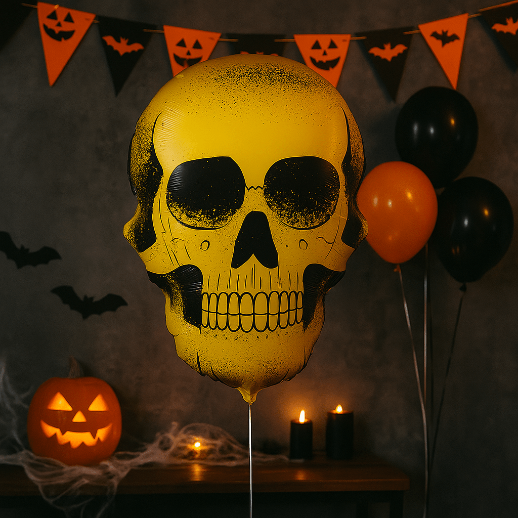 Globo Foil Calavera Dorada – 91 cm para Halloween - NAROSA SWEET PARTY