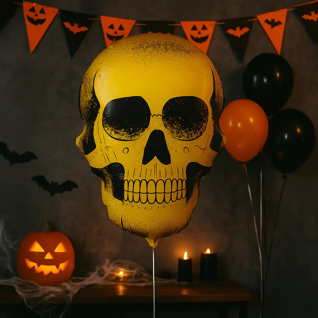 Globo Foil Calavera Dorada – 91 cm para Halloween - NAROSA SWEET PARTY