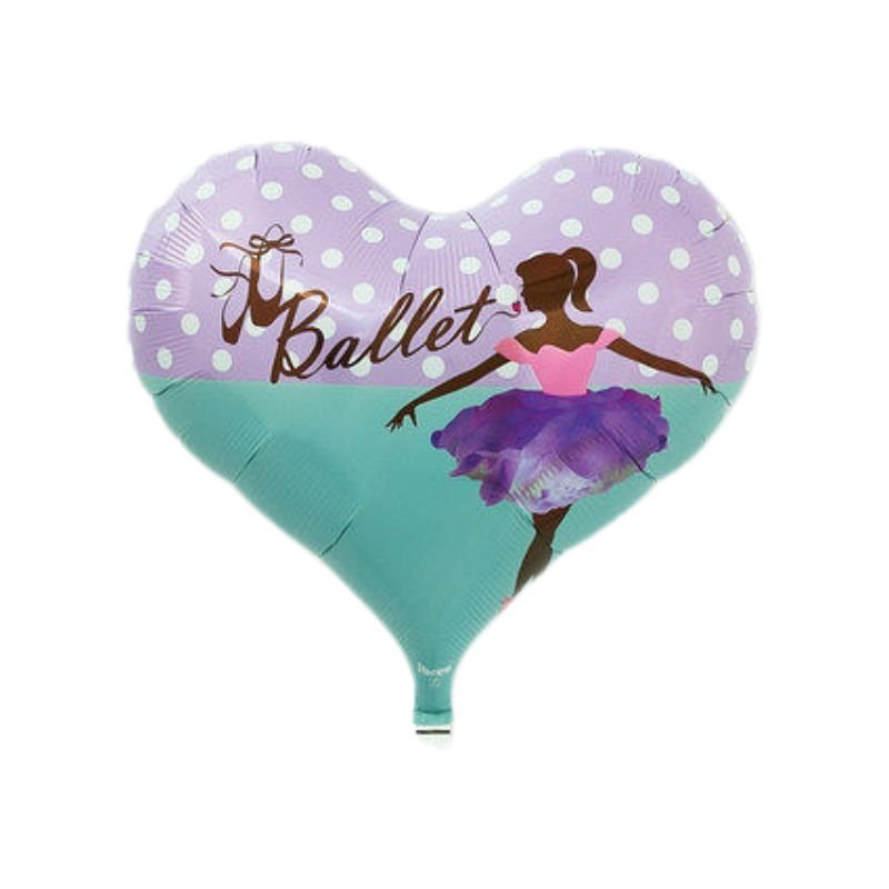 Globo foil corazón Ballet 45 cm – Lila o turquesa claro - NAROSA SWEET PARTY