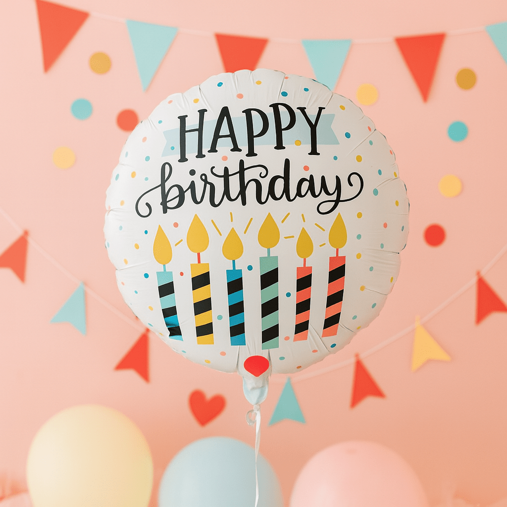 Globo Foil Cumpleaños – Puntos y Velas 45 cm - NAROSA SWEET PARTY