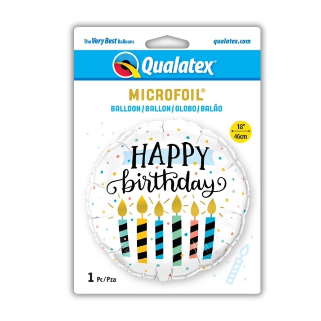 Globo Foil Cumpleaños – Puntos y Velas 45 cm - NAROSA SWEET PARTY