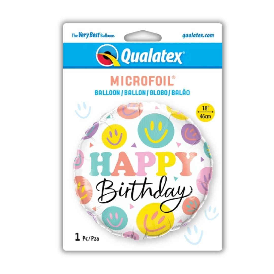 Globo Foil Cumpleaños – Sonrisas Coloridas 45 cm - NAROSA SWEET PARTY