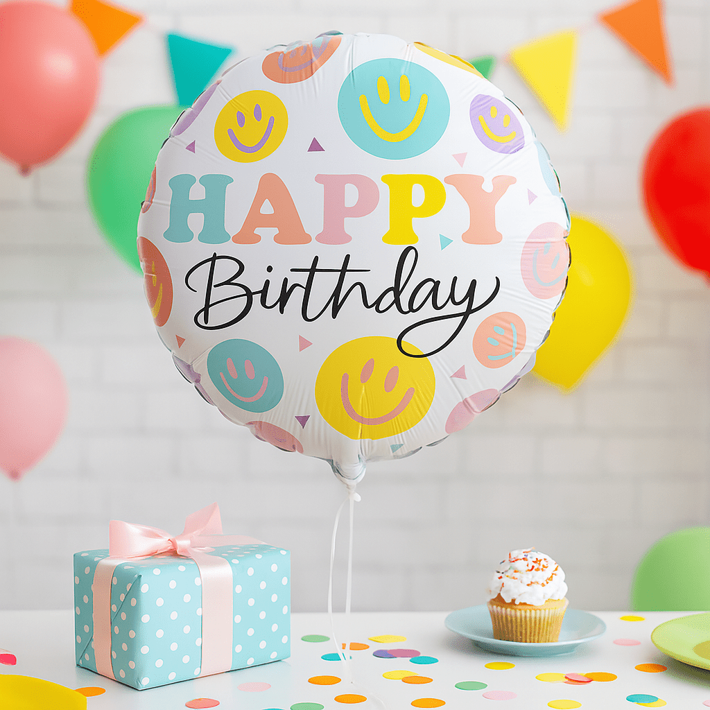 Globo Foil Cumpleaños – Sonrisas Coloridas 45 cm - NAROSA SWEET PARTY