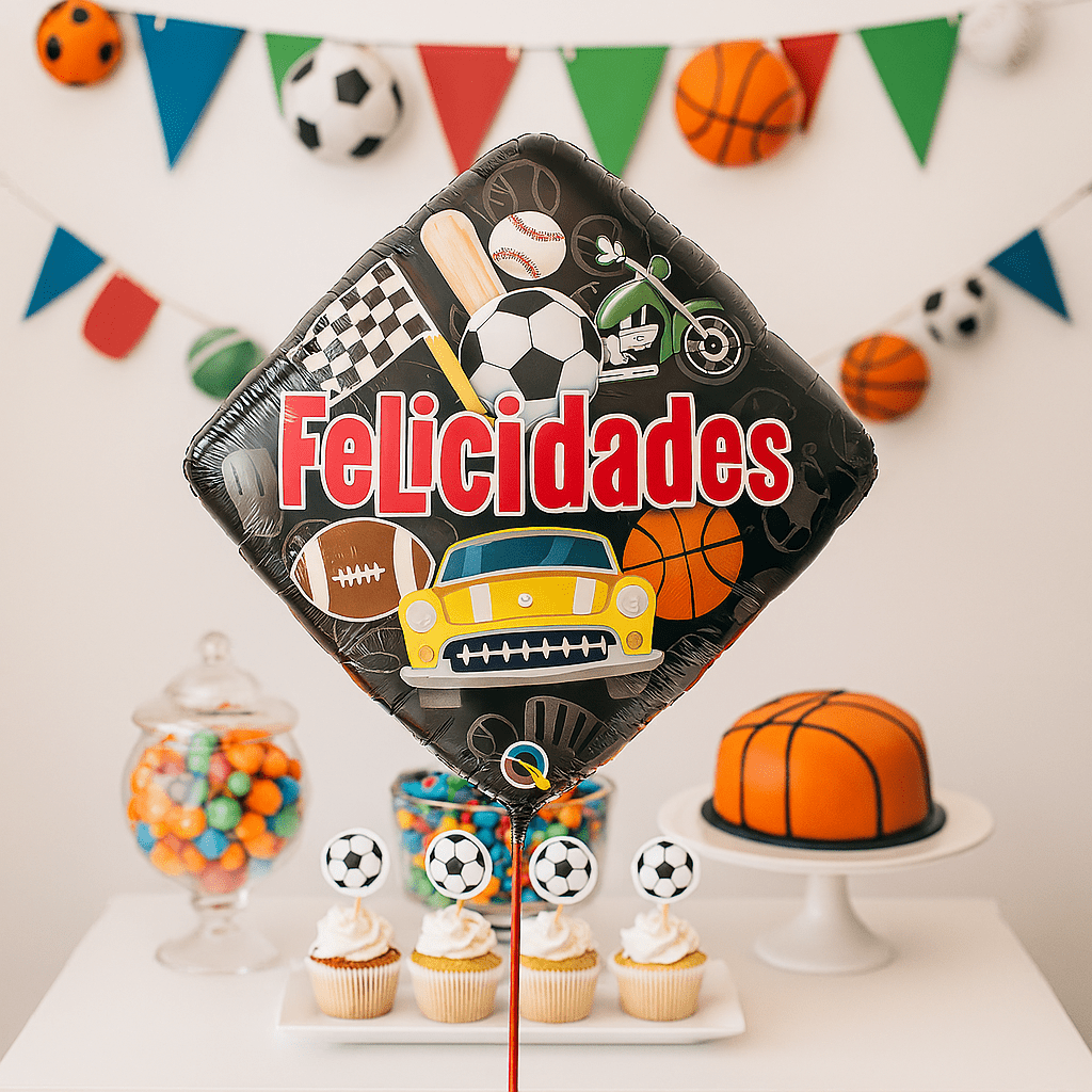 Globo Foil Diamante “Felicidades Deportes” – 46 cm - NAROSA SWEET PARTY