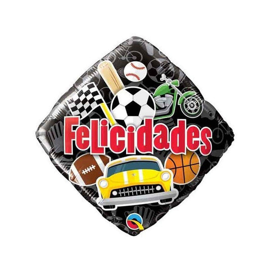 Globo Foil Diamante “Felicidades Deportes” – 46 cm - NAROSA SWEET PARTY