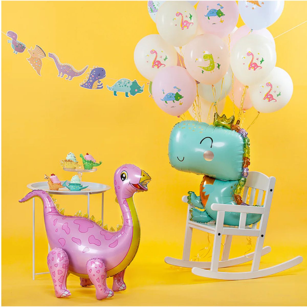 Globo Foil Dinosaurio con Corona 74x90 cm – Apto Aire o Helio - NAROSA SWEET PARTY