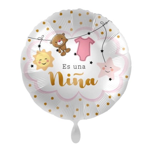 Globo Foil “Es una Niña” – 45 cm Rosa Multicolor - NAROSA SWEET PARTY