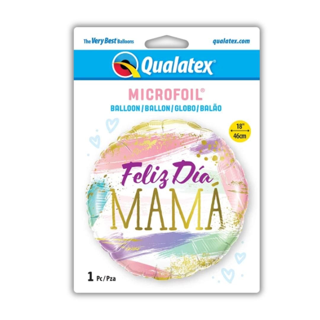 Globo Foil “Feliz Día Mamá” – 45 cm Redondo - NAROSA SWEET PARTY