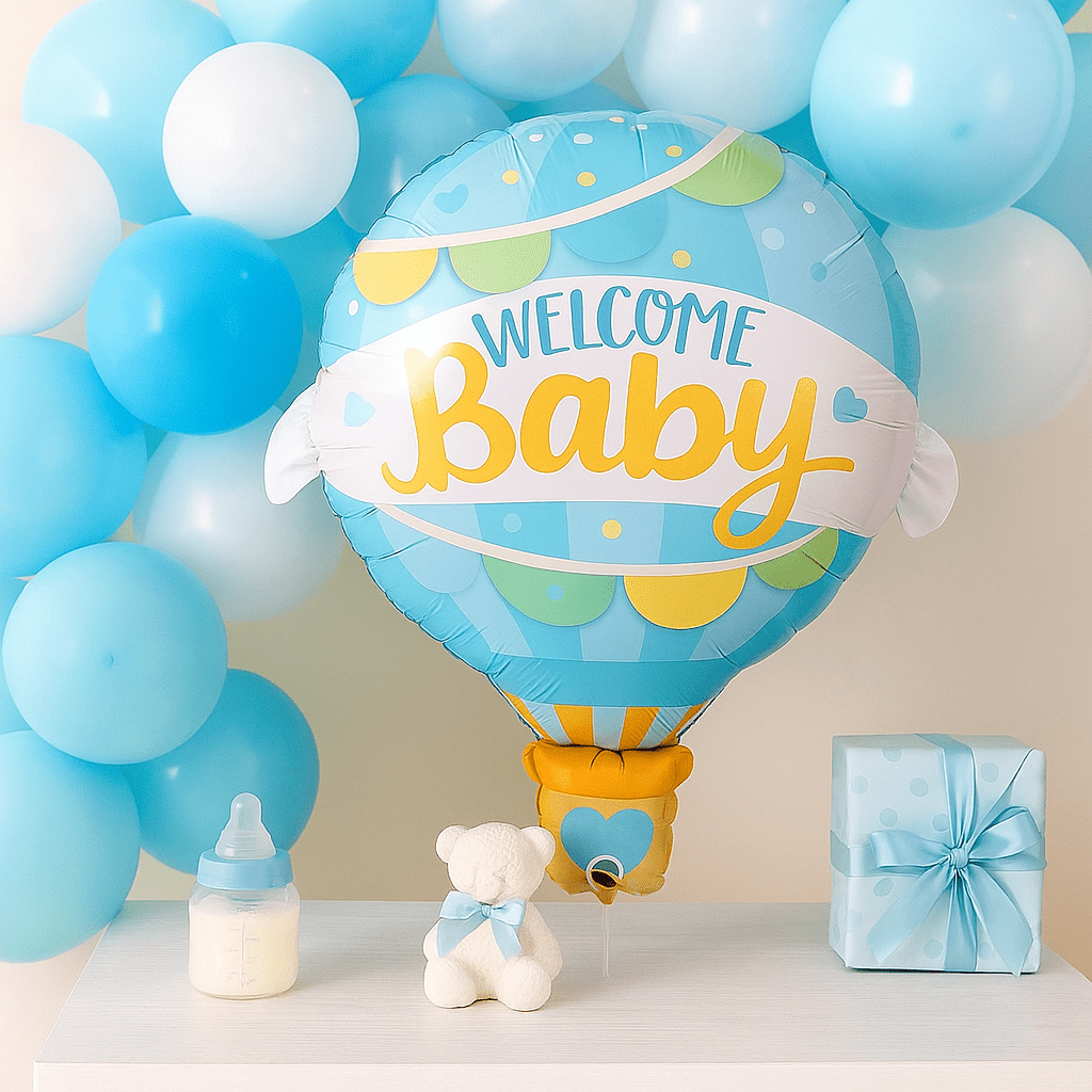 Globo Foil Globo Azul Welcome Baby – 107 cm - NAROSA SWEET PARTY