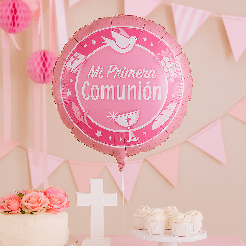 Globo Foil Rosado “Primera Comunión” – 45 cm - NAROSA SWEET PARTY