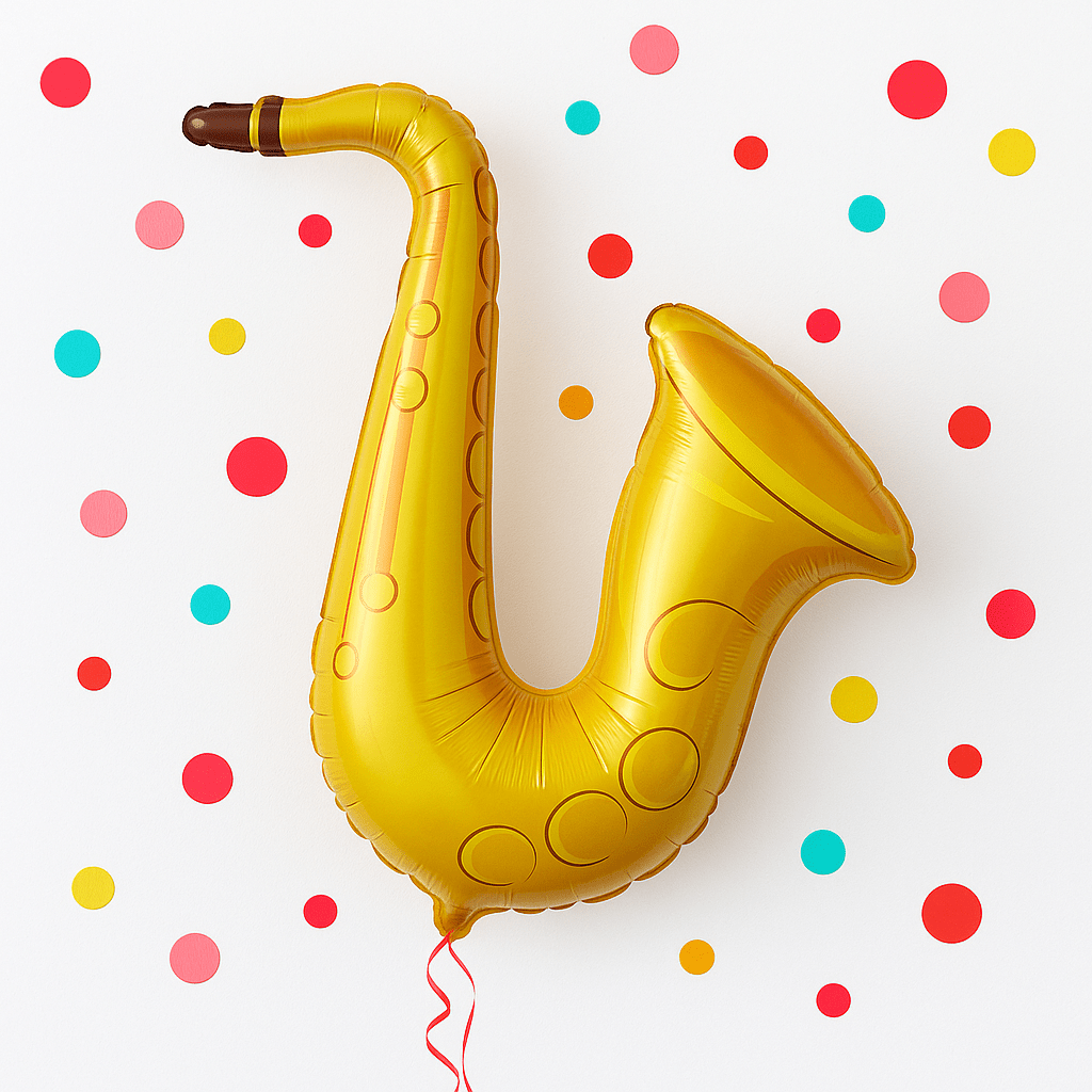 Globo Foil Saxofón Rock Star – 94 cm Dorado - NAROSA SWEET PARTY