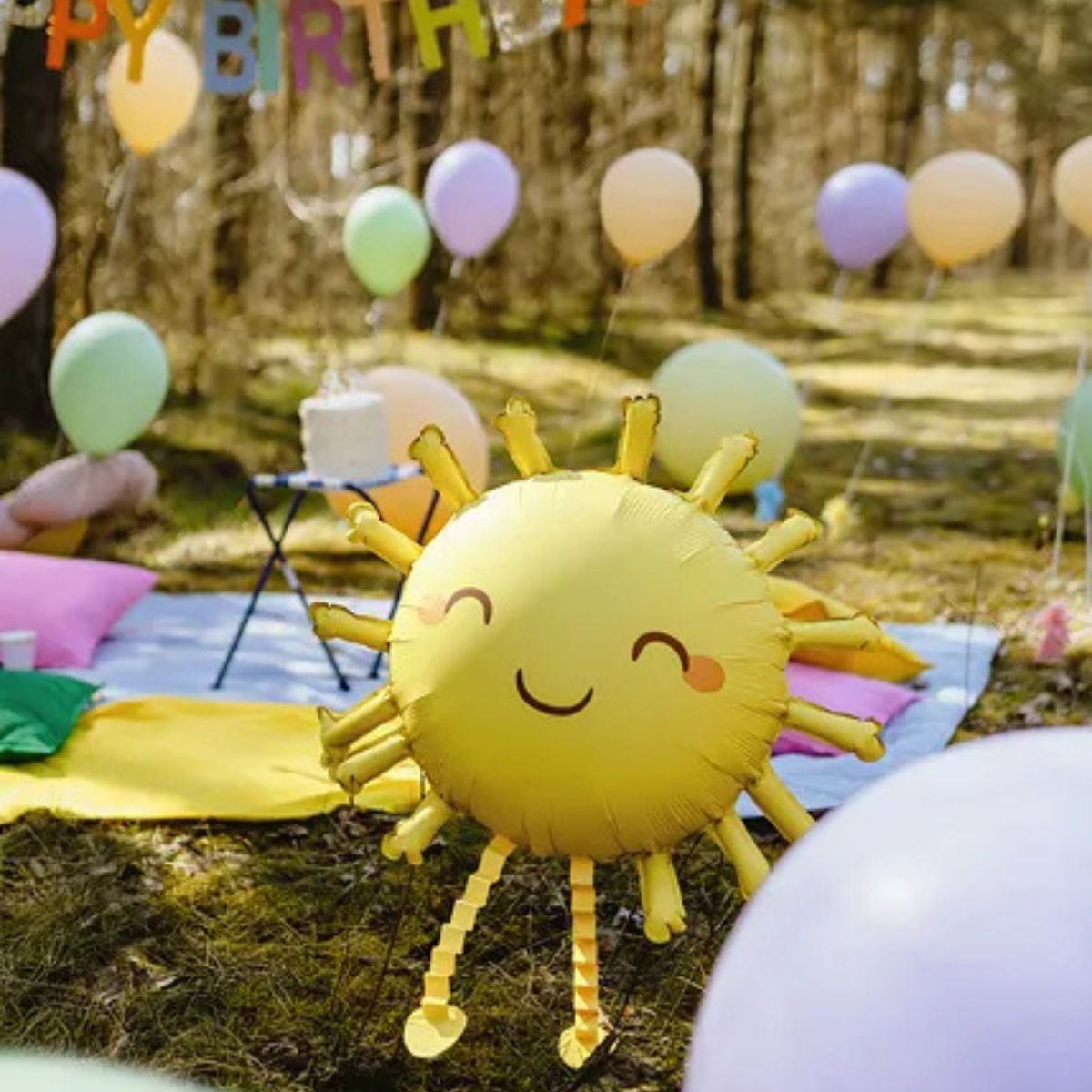 Globo Foil Sol con Patitas 77x62 cm – Amarillo - NAROSA SWEET PARTY