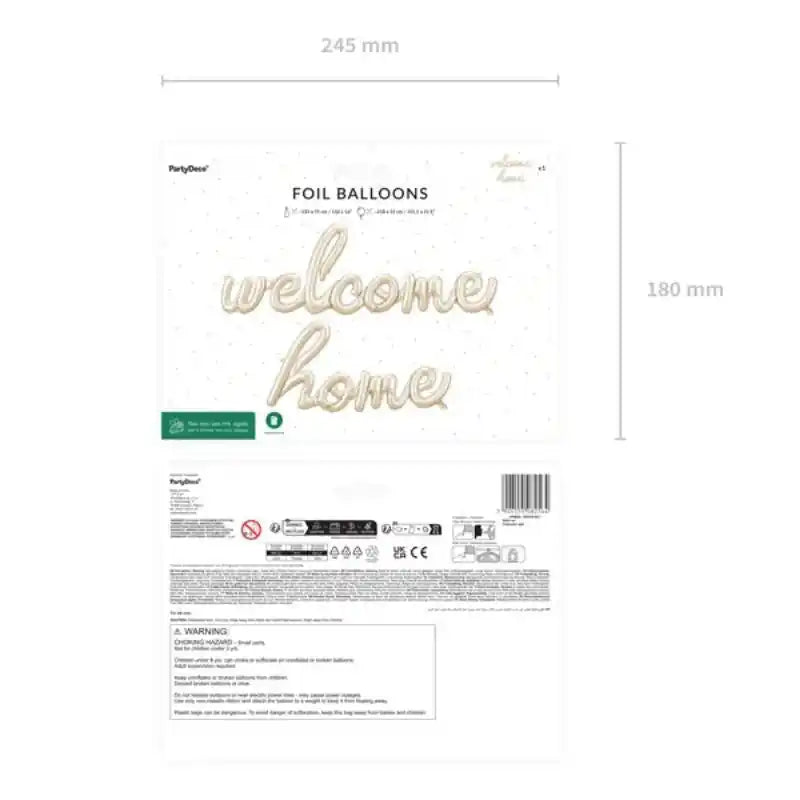 Globo Foil Welcome Home Cappuccino Satinado 258x55 cm – Aire - Narosa Sweet Party Barcelona