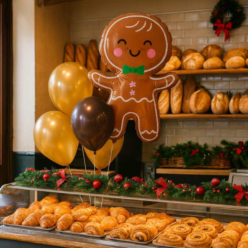 Globo Galleta Muñeco de Jengibre 55×78 cm - Apto Aire o Helio - NAROSA SWEET PARTY