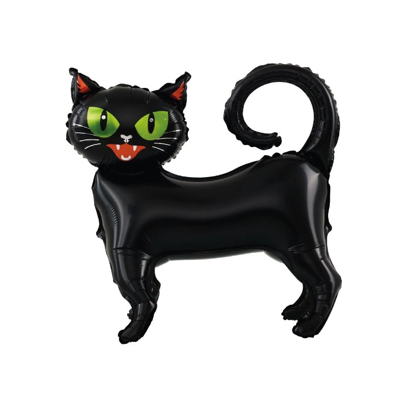 Globo Halloween Gato Negro de pie, foil, 65 x 62 cm. No apto helio - NAROSA SWEET PARTY