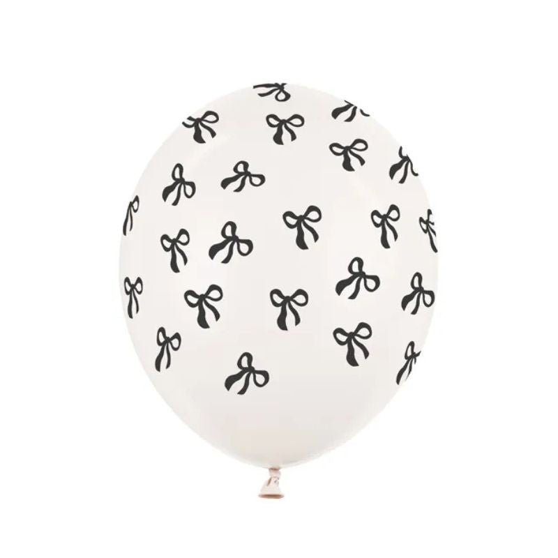 Globos Látex Lazos Pastel Blanco Roto 30 cm (Pack 6 uds) - NAROSA SWEET PARTY