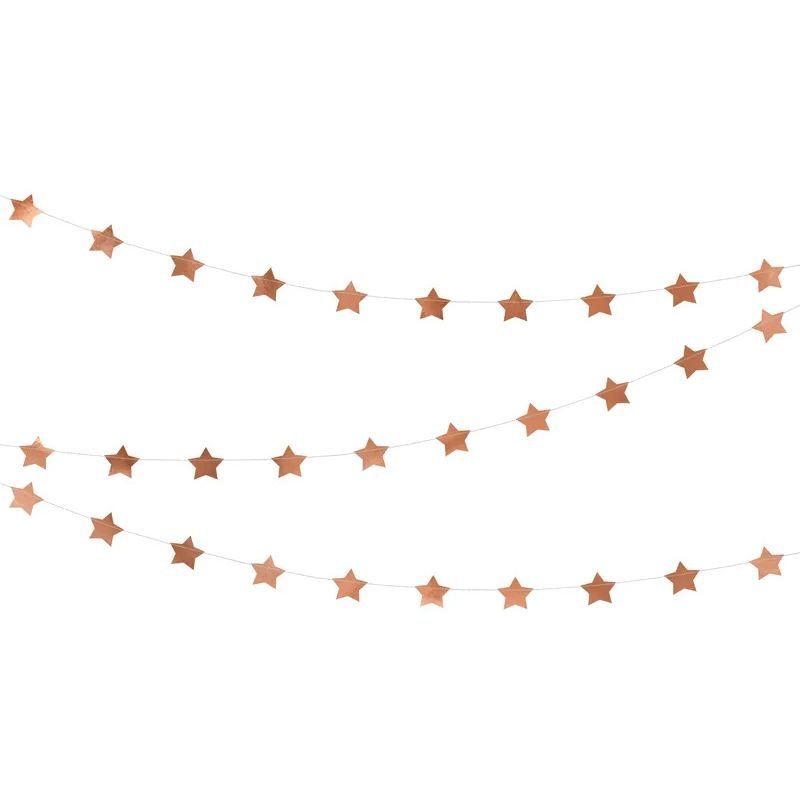 Guirnalda Estrellas Rosa Gold - 3,6 m. - NAROSA SWEET PARTY