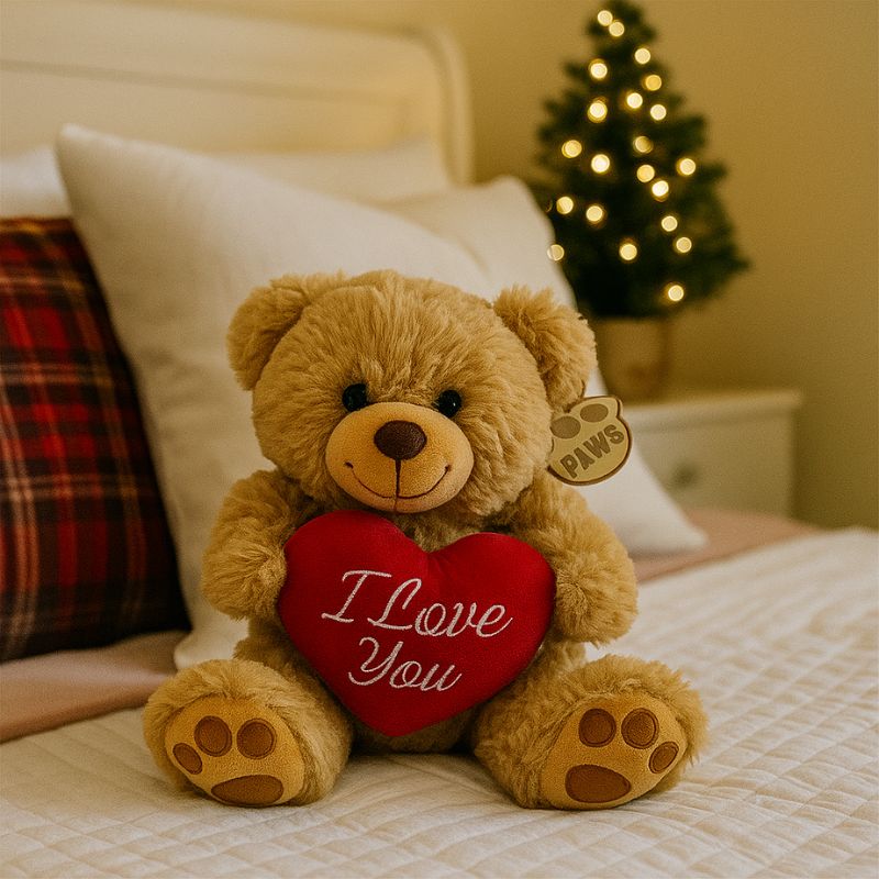 Oso Marrón con Corazón 20 cm “I Love You” – Peluche de Amor - NAROSA SWEET PARTY