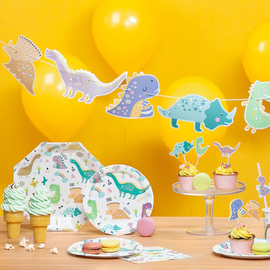 Platos de Papel Dinosaurios 18 cm – Pack x6 – Decoración Mesa Infantil - NAROSA SWEET PARTY