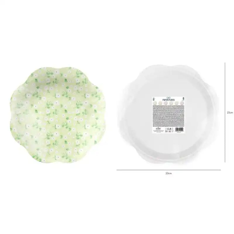 Platos de papel pradera para cumpleaños infantil
