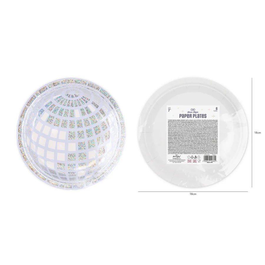 Platos de Papel Silver Disco 18 cm – Pack x6 – Brillantes para Fiestas - NAROSA SWEET PARTY