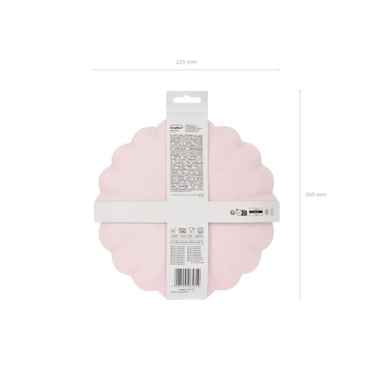 Platos de plástico Frill Rosa (22x22 cm) – 4 uds - NAROSA SWEET PARTY
