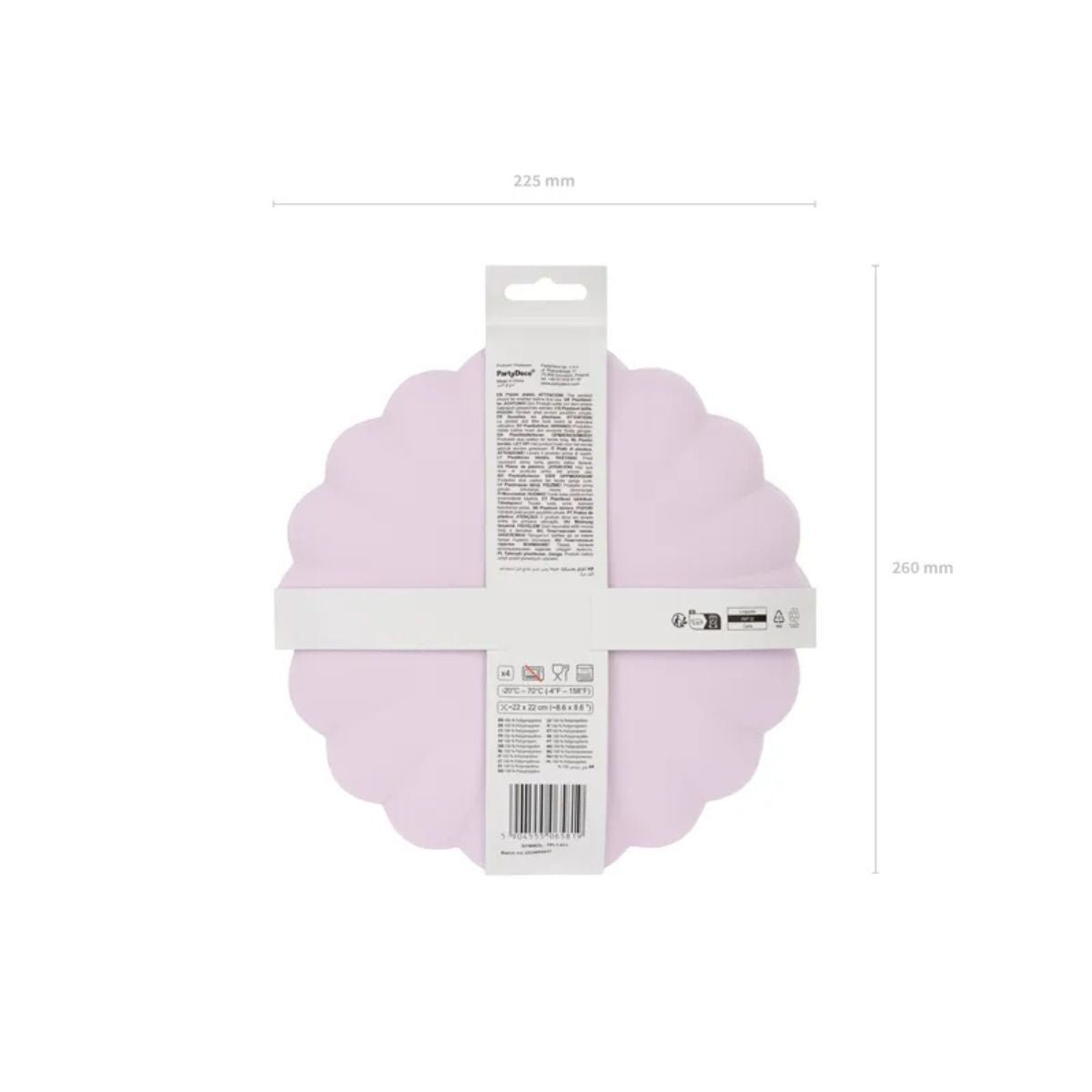 Platos de plástico Frill Violeta (22x22 cm) – 4 uds - NAROSA SWEET PARTY