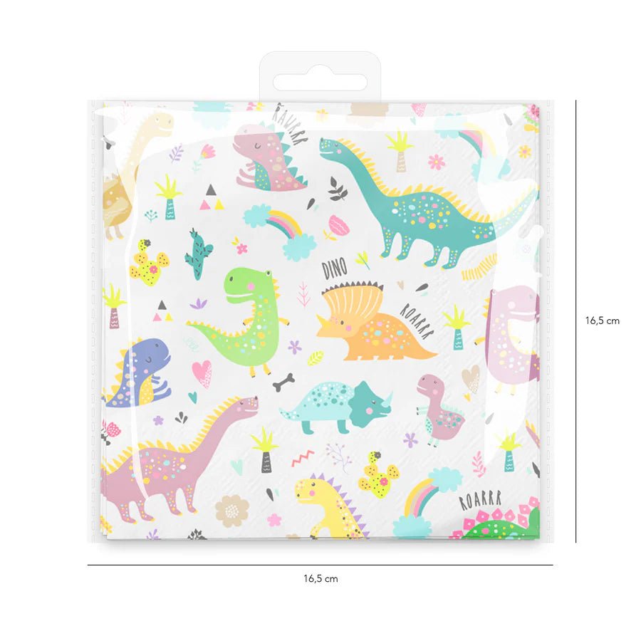 Servilletas Dinosaurios 33x33 cm – Pack x10 – Fiesta Infantil Temática - NAROSA SWEET PARTY