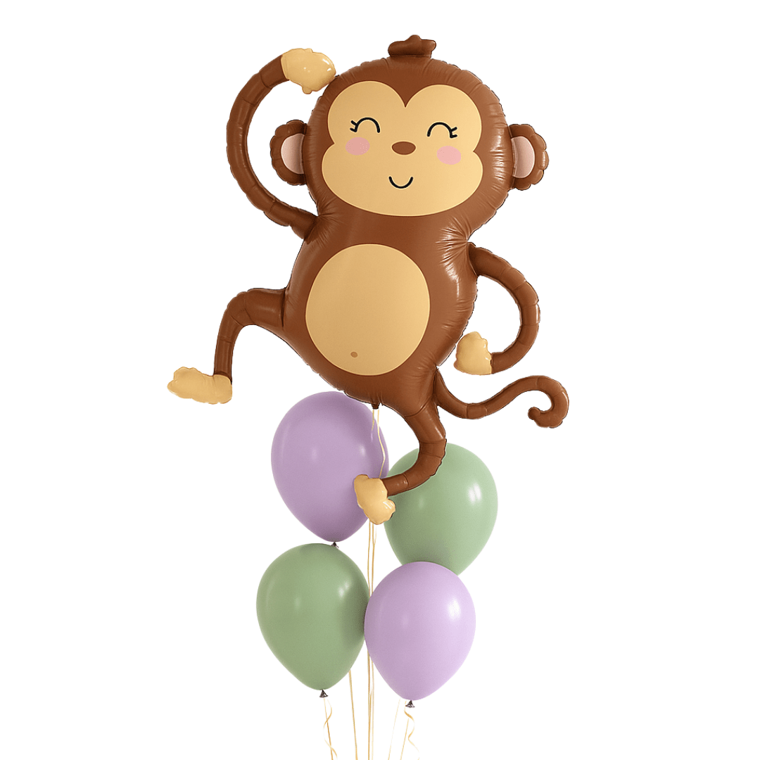 Set Bouquet de Globos con Helio de Animales de la Selva – Cumpleaños 1 Año - NAROSA SWEET PARTY