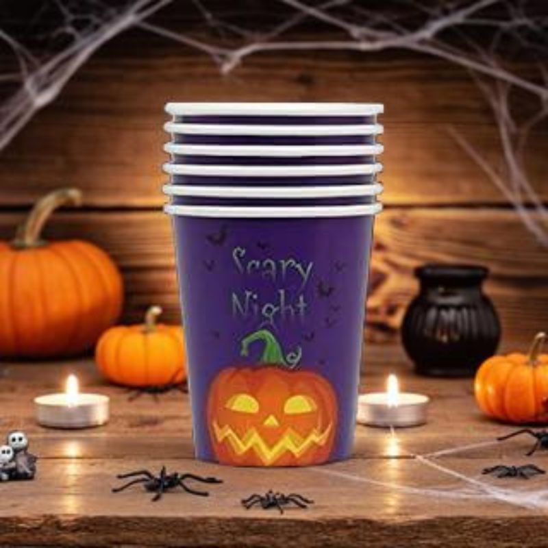 Set de Vasos Morados Scare Night – 8 uds. Halloween - NAROSA SWEET PARTY