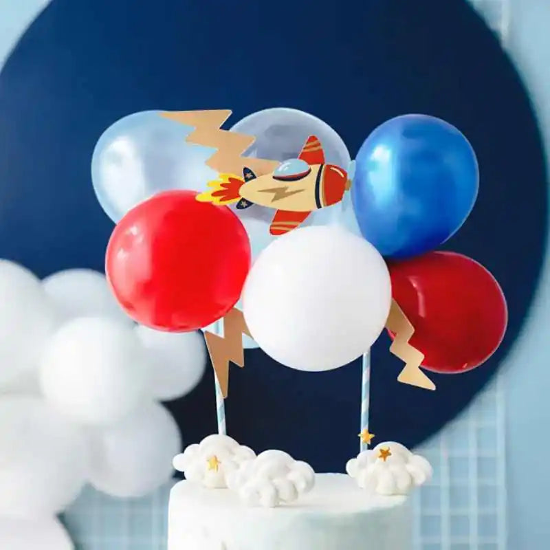 Topper para Tarta con Globos y Avión de Papel 29 cm - NAROSA SWEET PARTY