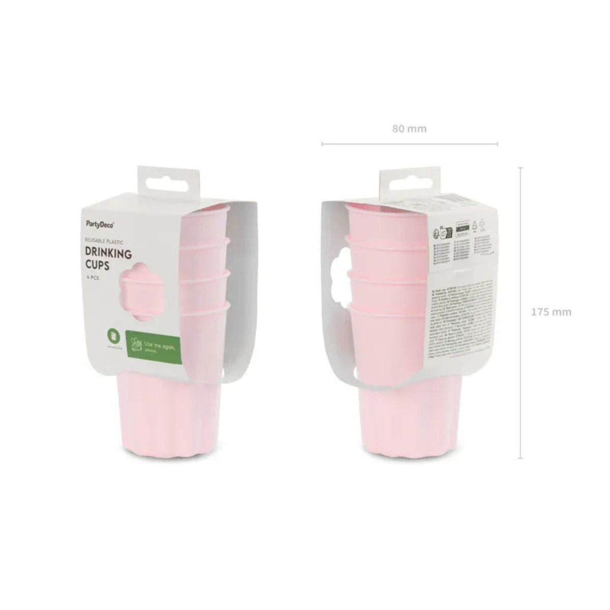 Vasos de plástico Frill Rosa (220 ml) – 4 uds - NAROSA SWEET PARTY