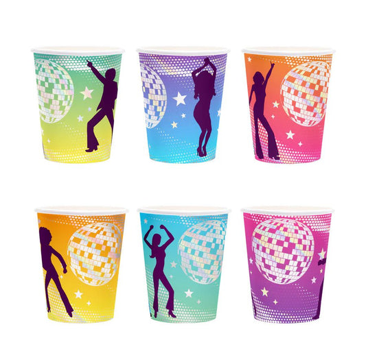 Vasos Retro Disco 220 ml – Pack x6 – Decoración de Mesa Temática Vintage - NAROSA SWEET PARTY