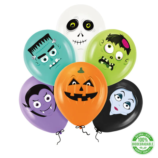 Globos Biodegradable Mix Monstruos Halloween