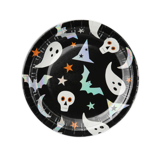 Plato de Papel Halloween Negro