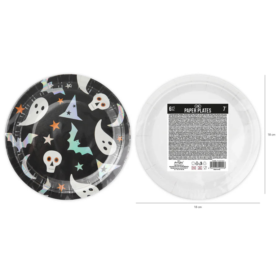 Plato de Papel Halloween Negro