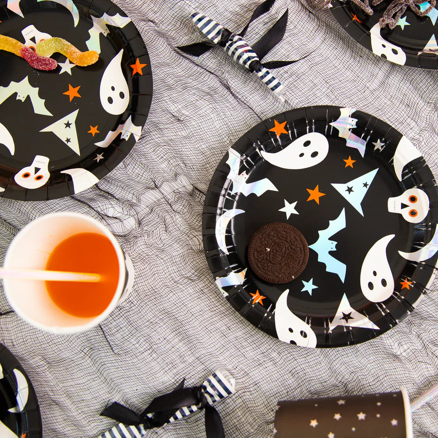 Plato de Papel Halloween Negro