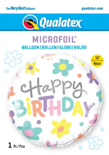 Globo Foil Redondo 18" Cumpleaños Retro Margaritas - Narosa Sweet Party Barcelona