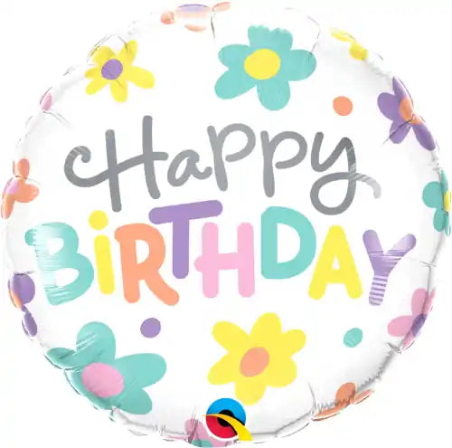 Globo Foil Redondo 18" Cumpleaños Retro Margaritas - Narosa Sweet Party Barcelona