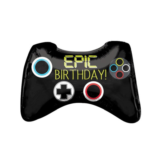 Gamer Console Controller Balloon – Black with Colors – Suitable for Air or Helium