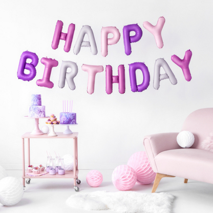 Happy Birthday Letter Balloon - 4 Colors Available