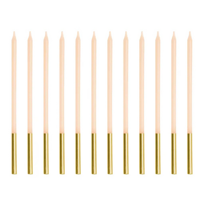 Velas de Cumpleaños Rosa 14 cm - Pack de 12