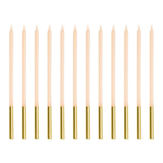 Velas de Cumpleaños Rosa 14 cm - Pack de 12