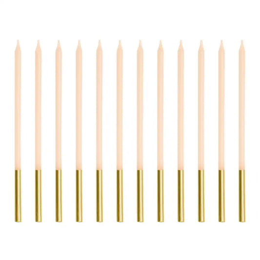 Velas de Cumpleaños Rosa 14 cm - Pack de 12