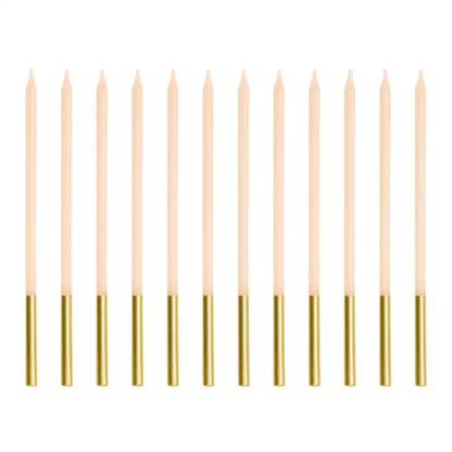 Velas de Cumpleaños Rosa 14 cm - Pack de 12 - Narosa Sweet Party Barcelona