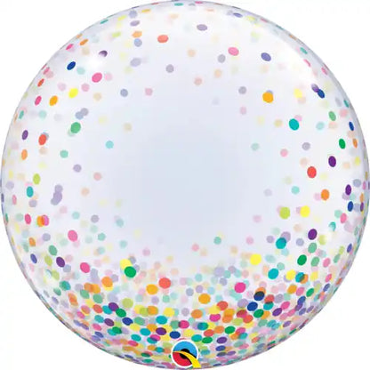 Globo Bubble Confeti Mix 61 cm | 4 Colores | Apto Aire y Helio - Narosa Sweet Party Barcelona