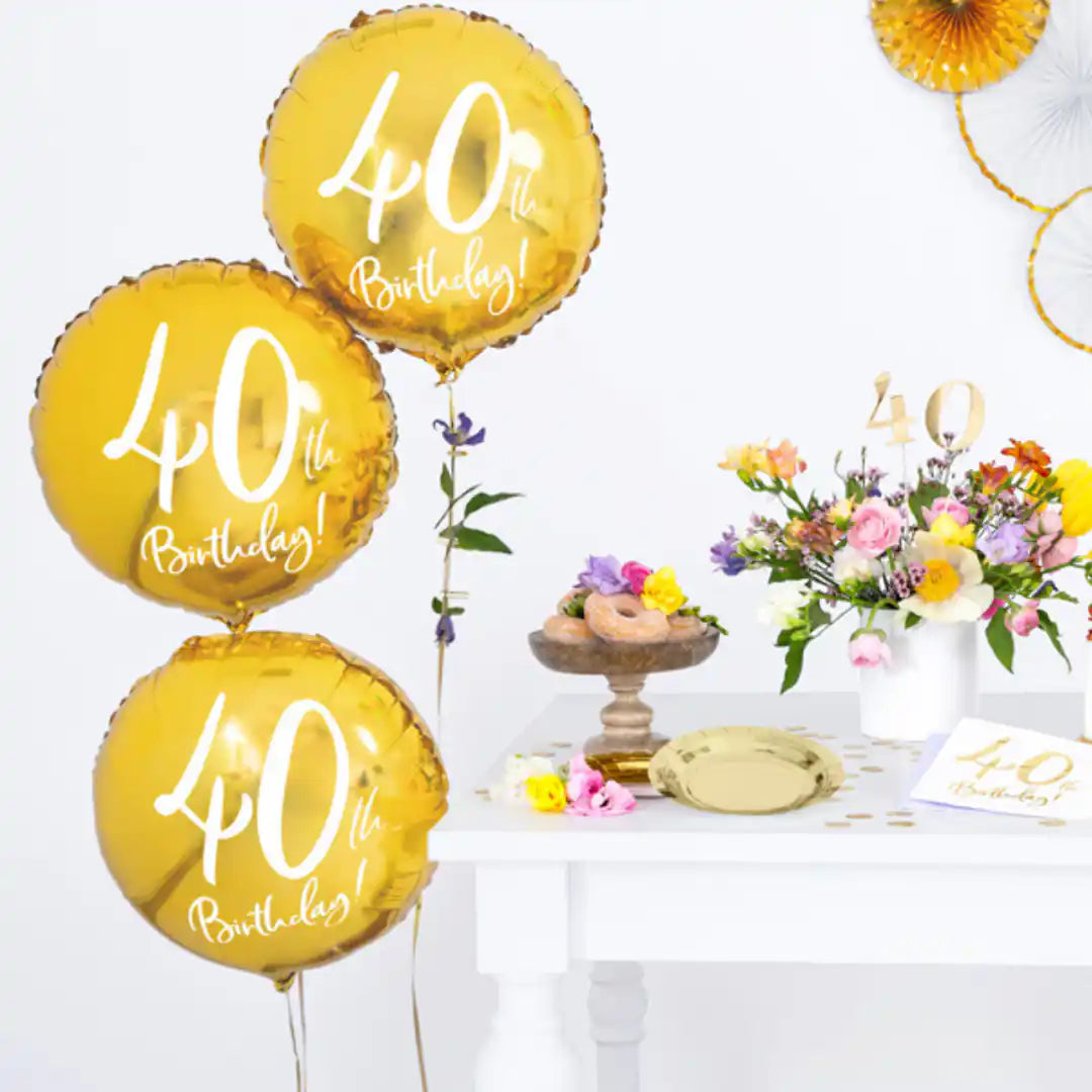 Globo Metálico Redondo con Número Edad en Blanco de 45cm – Aire o Helio - Narosa Sweet Party Barcelona