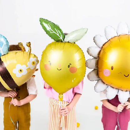 Lemon Metallic Balloon 50x75 cm - Mixed Colors, Suitable for Air and Helium